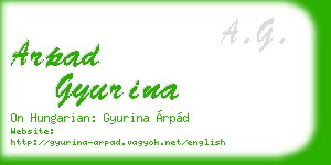 arpad gyurina business card